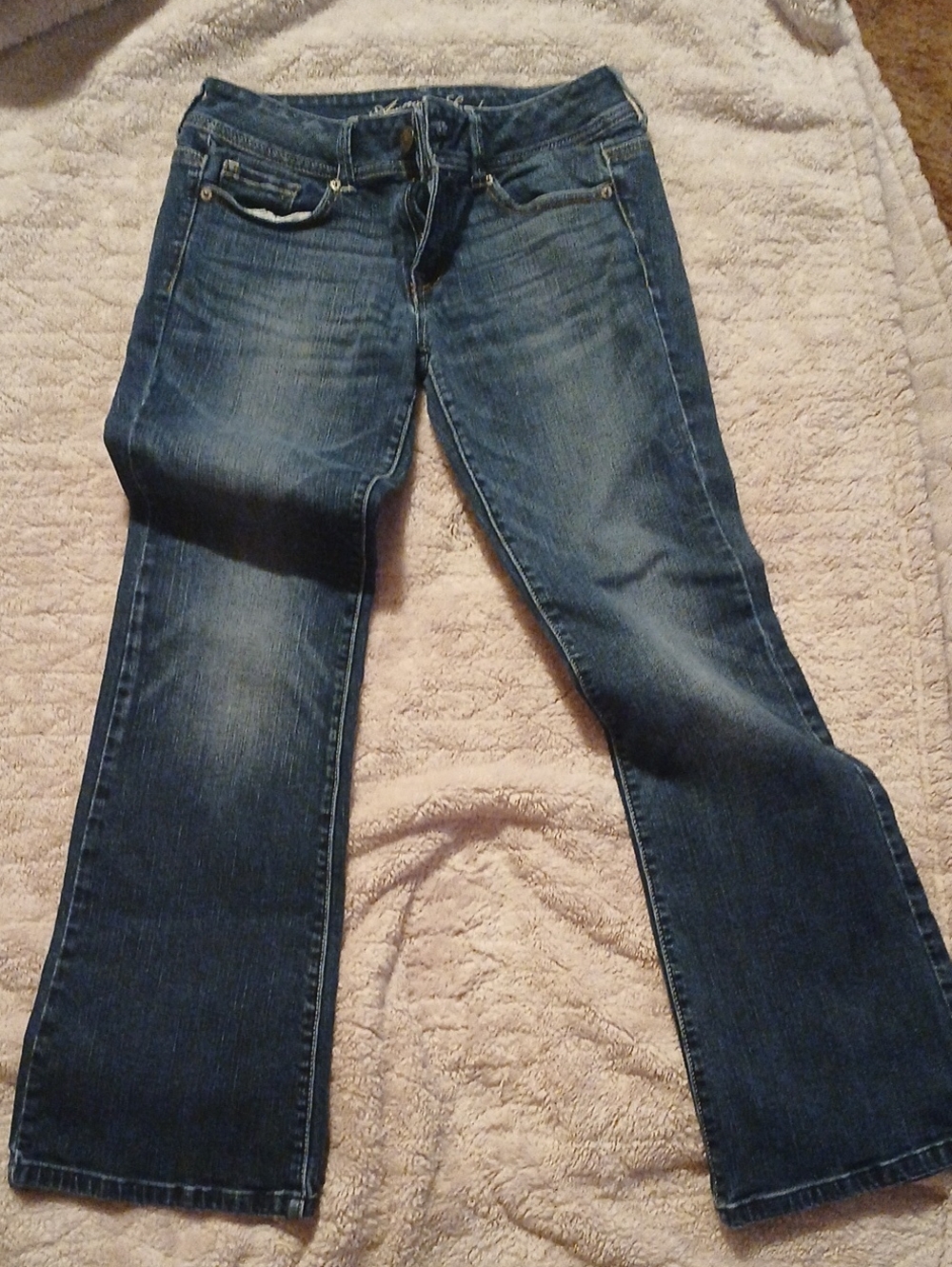 American Eagle Outfitters Women's Dark Blue Flare Jeans